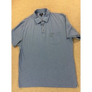 Fish Hippie Cotton Blend Short‎ Sleeve Pocket Polo Shirt (Men's 2XL) Blue